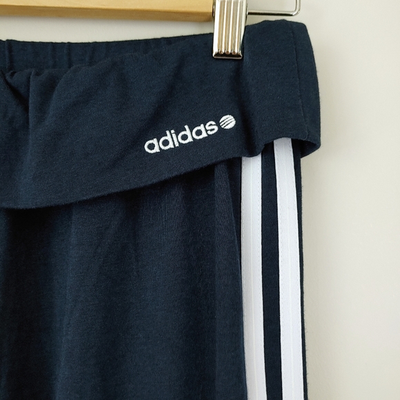 Adidas Neo Harem Cropped Pants Sweatpants Size Small Blue White Stripes - Picture 6 of 10